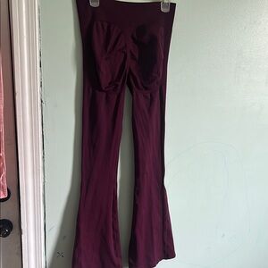 Burgundy Flared Leggings